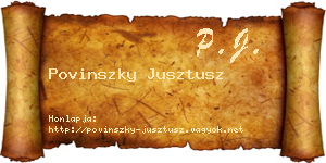 Povinszky Jusztusz névjegykártya